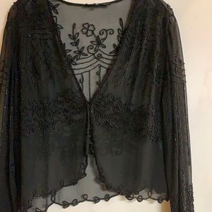 Black shear beaded jacket